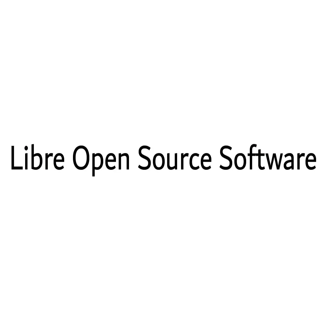 just black text in a white background saying "Libre Open Source Software"